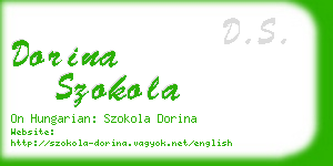 dorina szokola business card
